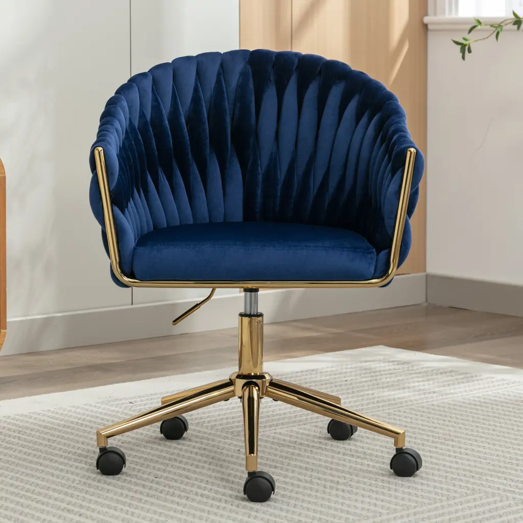 Modern Home Office Leisure Chair Adjustable Height Velvet Upholstery rnb