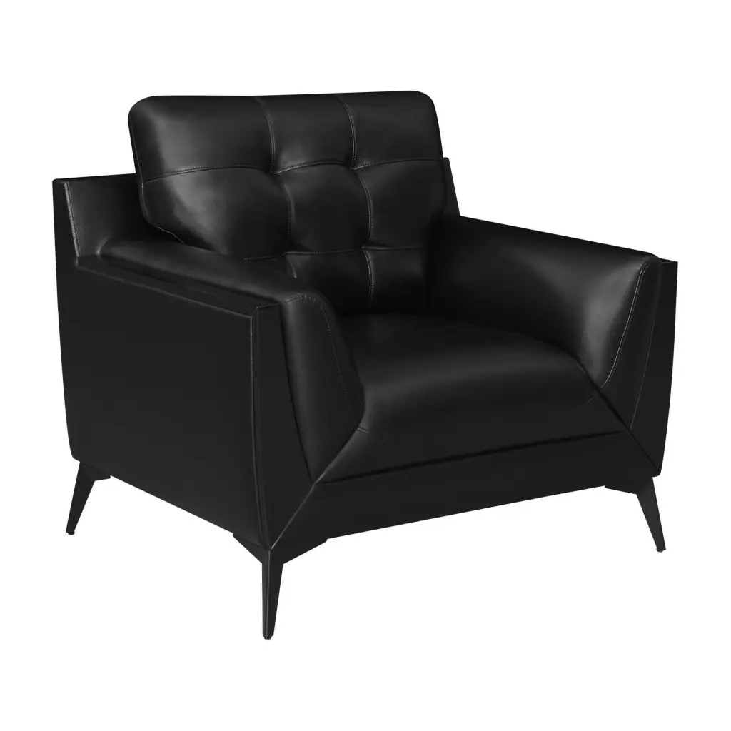 41 Inch Modern Accent Chair Double Monitor Arms Foam Cushioning Black royal hampton