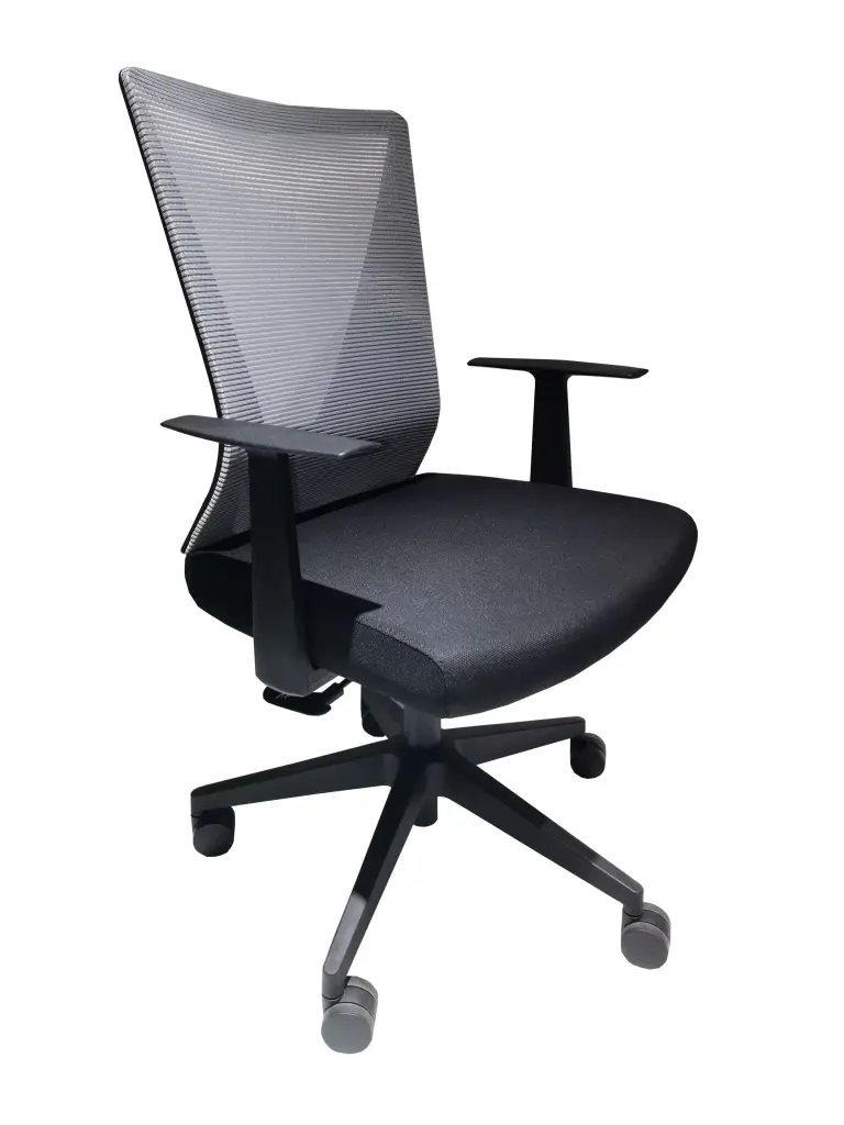 Office Chair Armin Nylon Base Black Fixed Armrest Black Wengue Smok treevol furniture