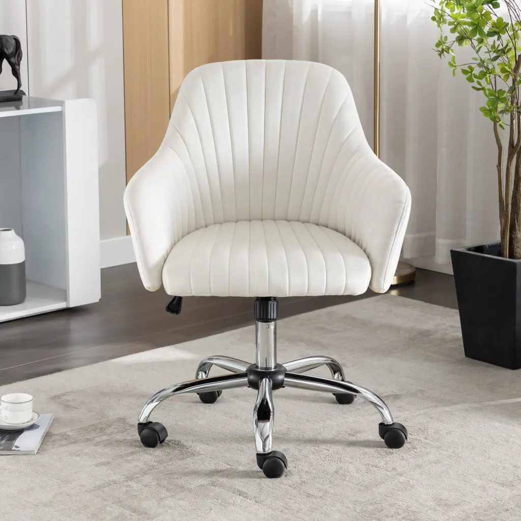 Modern Velvet Accent Chair Adjustable Home Office Leisure Chair vanbow