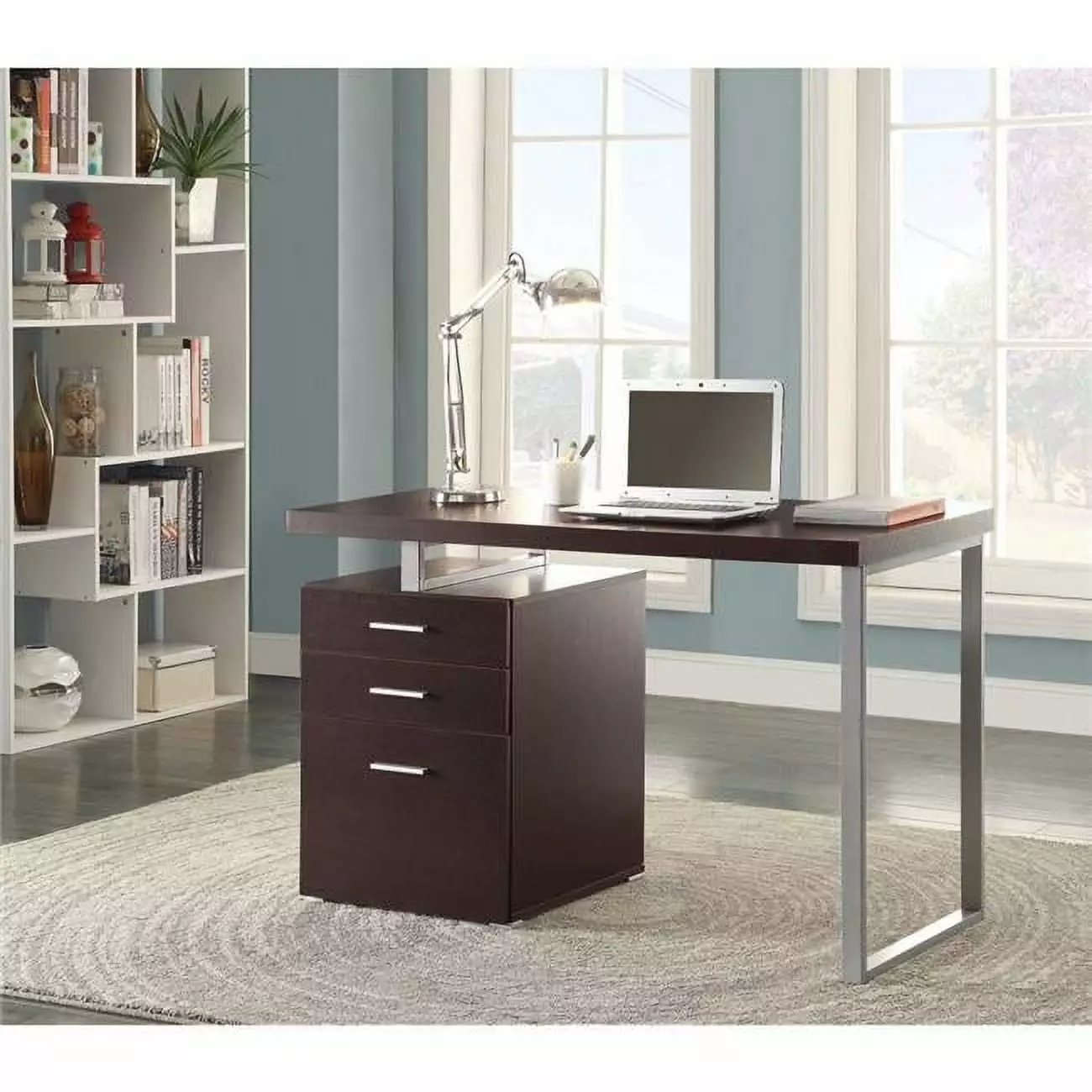 Benzara BM159071 Contemporary Style Office Desk File Drawer Brown