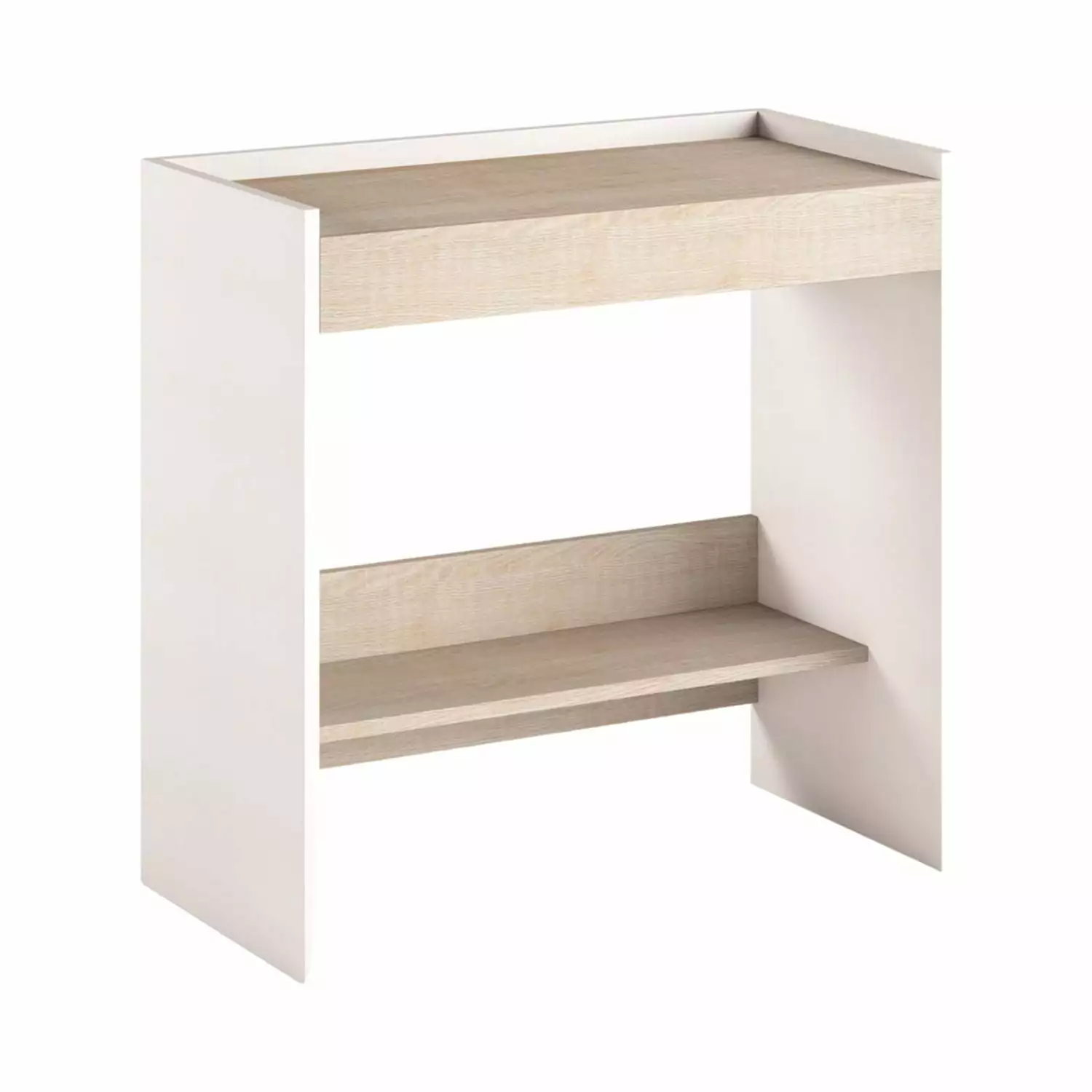 Modern Lulu Engineered Wood Italian Extendable Office Desk Light Oak Casabianca