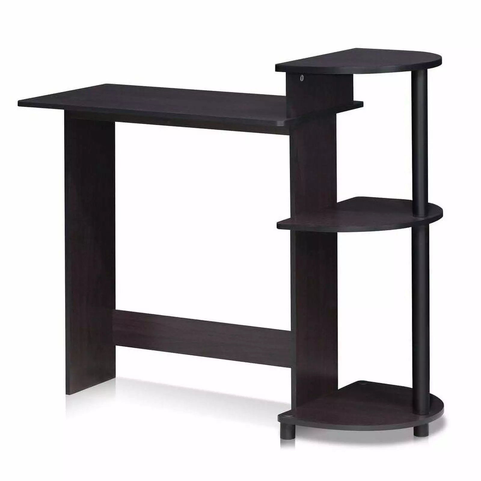 Contemporary Home Office Computer Desk Black Finish Modern Workstation Table Fast Furnishing