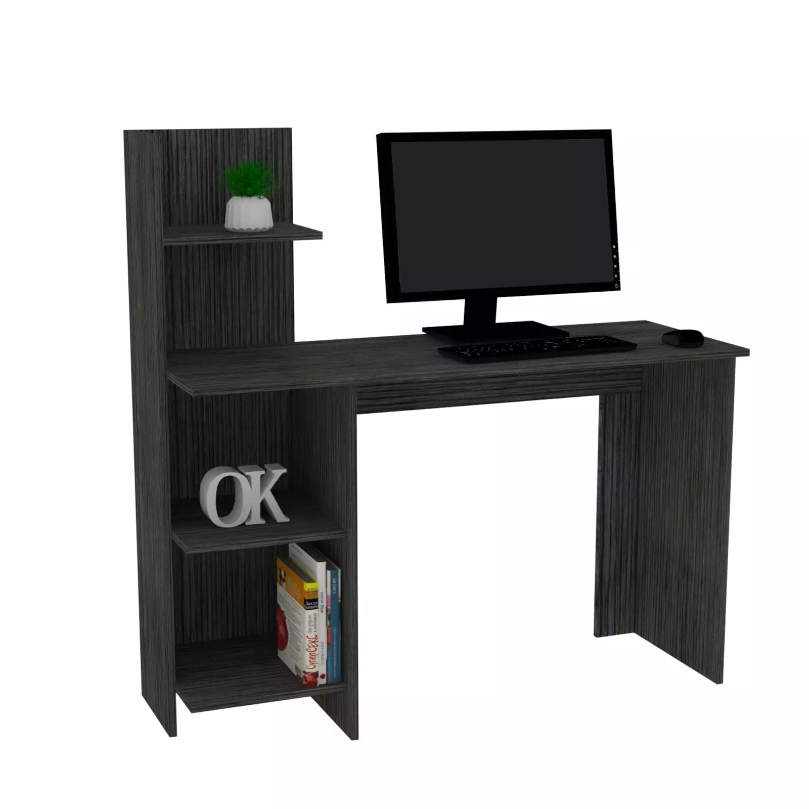 Minhui Home Desks Modern Style Office Desk 4 Shelves