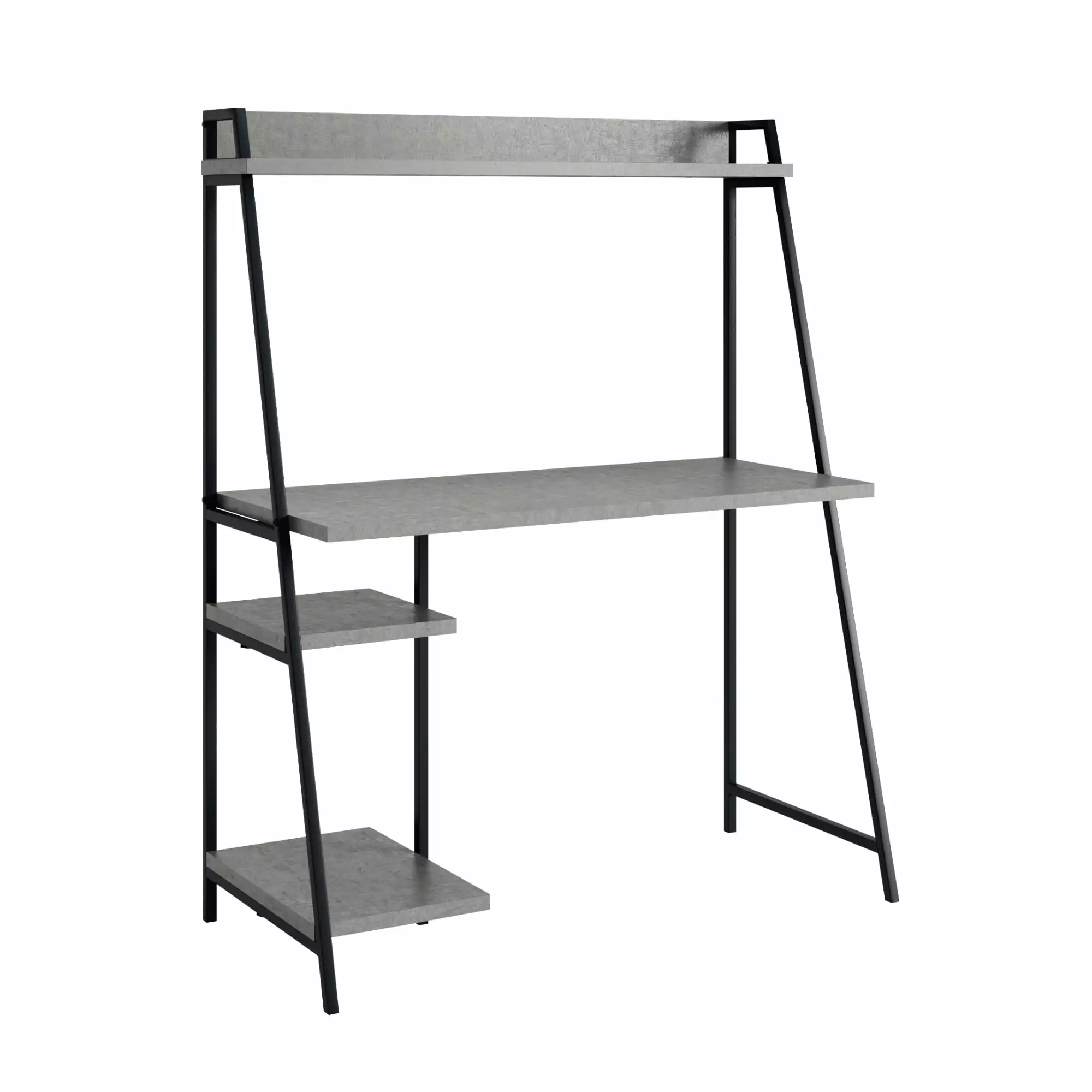 Sauder North Avenue Engineered Wood Desk Hutch Faux Concrete Gray Finish Office Desk