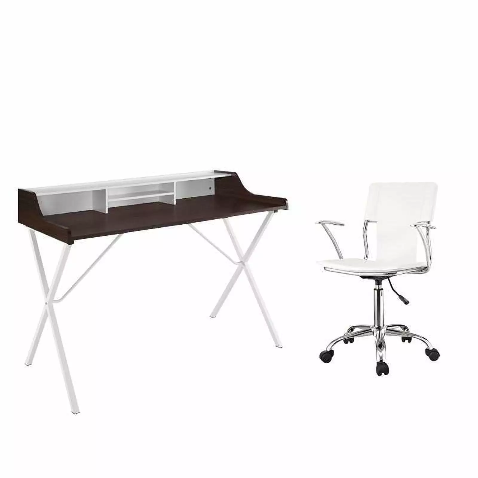 2 Piece Modern Office Set Desk and Chair Home Office Furniture Complete Set Home Square