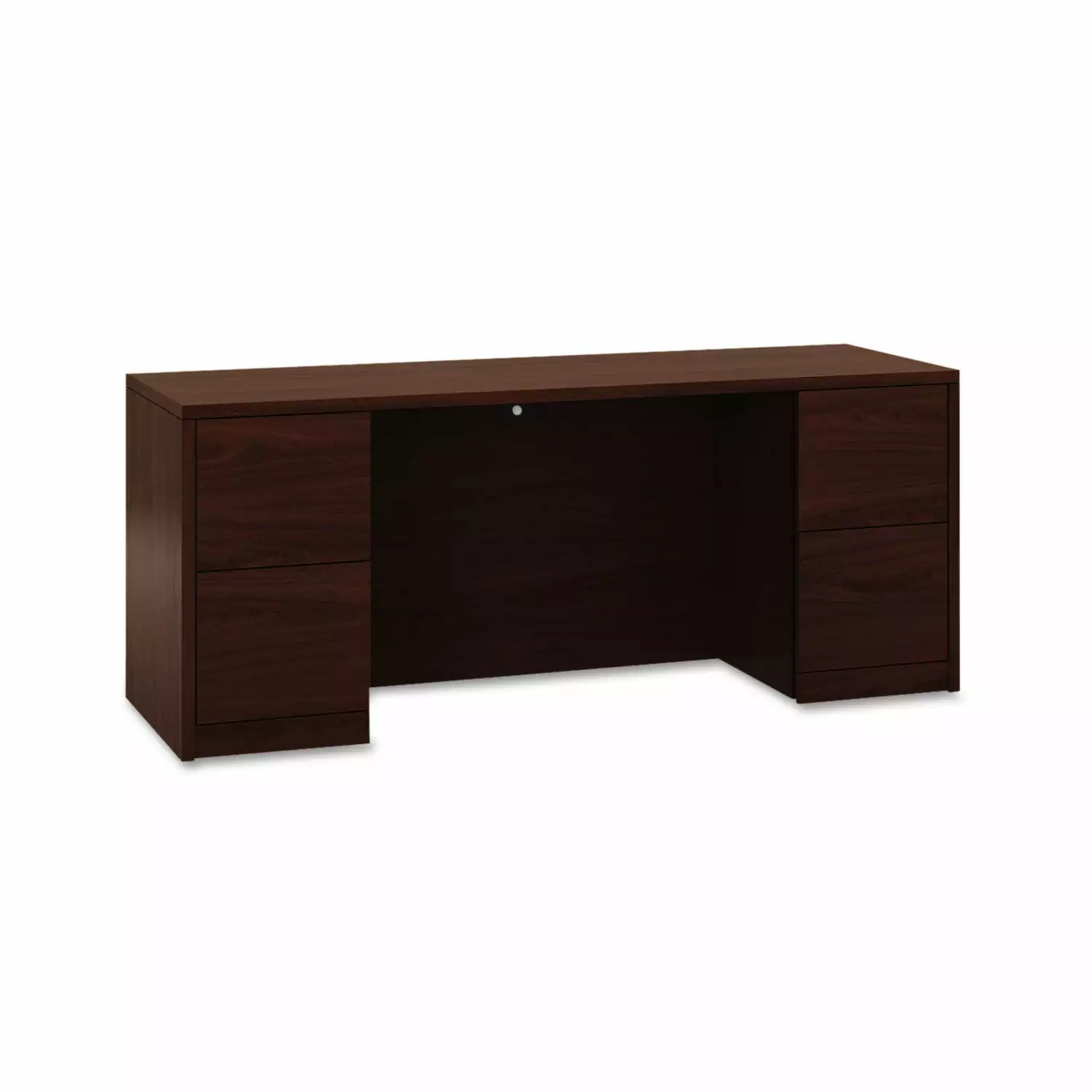 HON 10500 Series Kneespace Credenza Full-Height Pedestals 72w x 24d x 29.5h Mahogany - Professional Office Storage