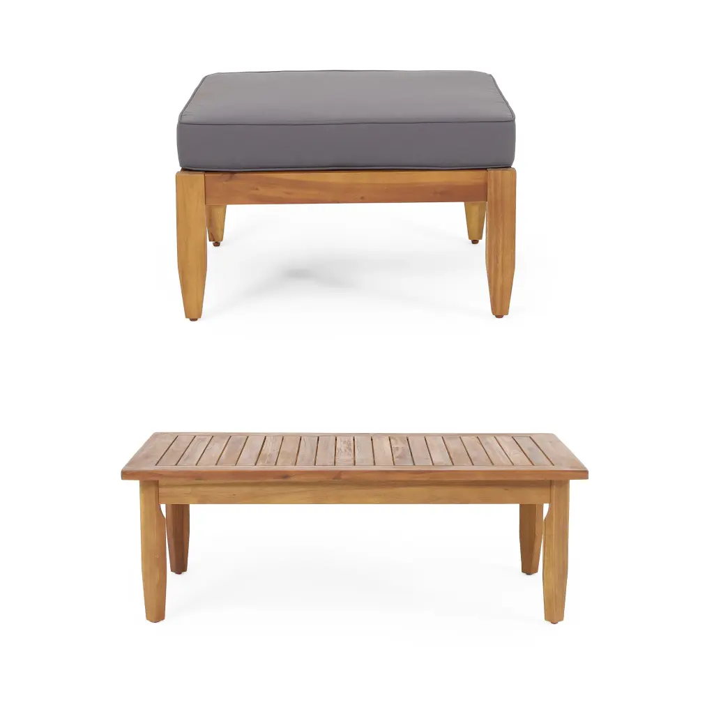 Aston Ottoman Coffee Table Teak Acacia Wood Storage Compartment nh-sunfay