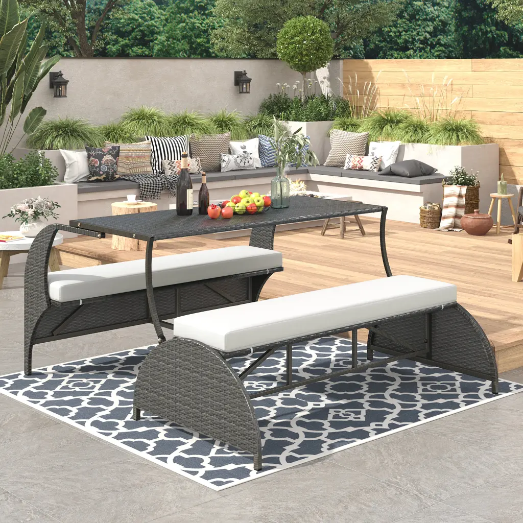 Multi-functional Outdoor Seat That Converts To Four Seats And Table u_style
