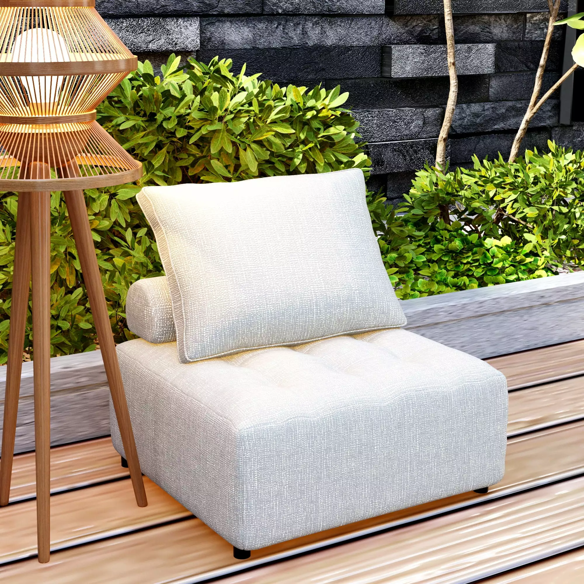 Outdoor Modular Sofa Aluminum Structure Removable Fade-resistant Waterproof Cover Beige SHNHYF