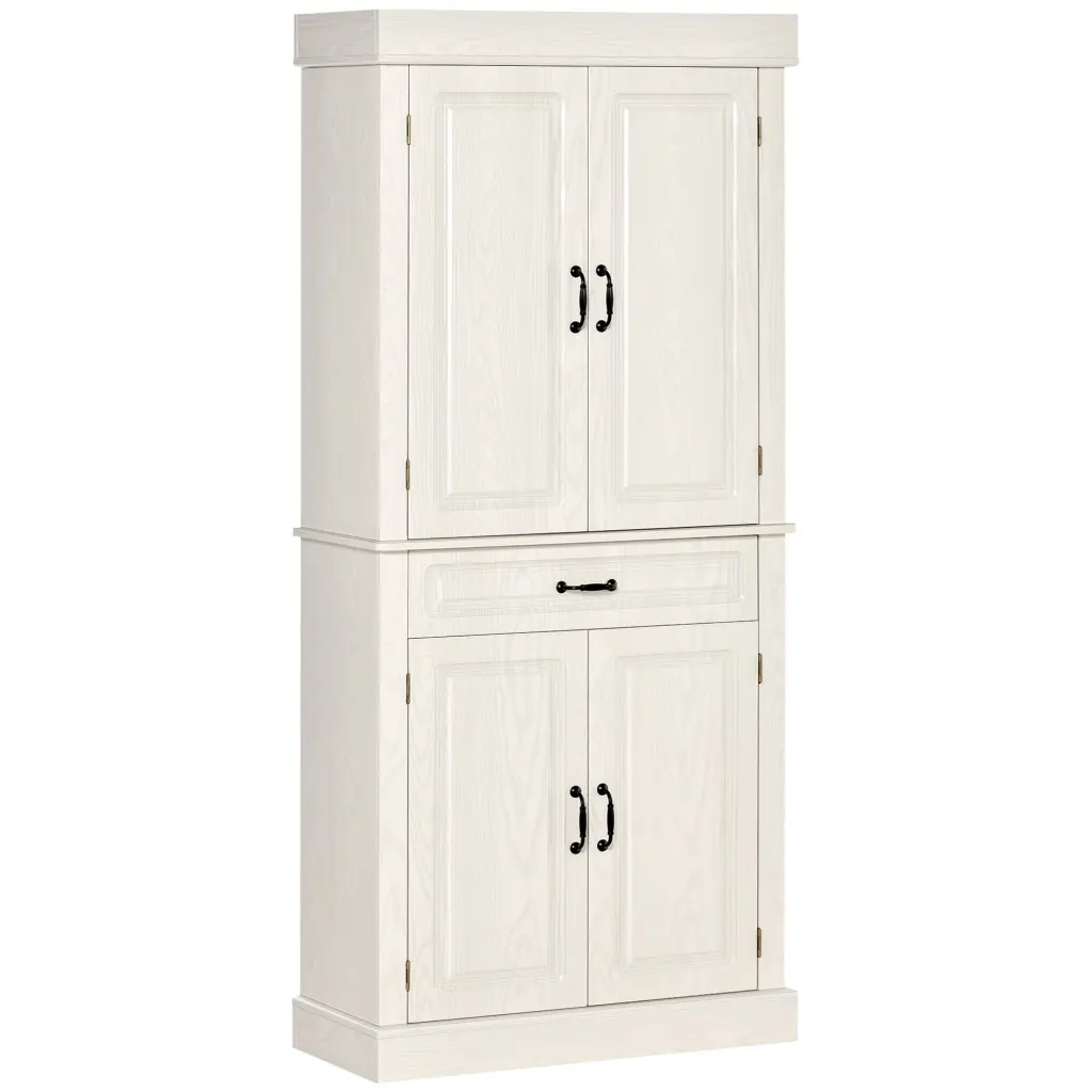 71 Inch Freestanding Kitchen Pantry 4 Doors and 2 Large Cabinets Taupe aosom business