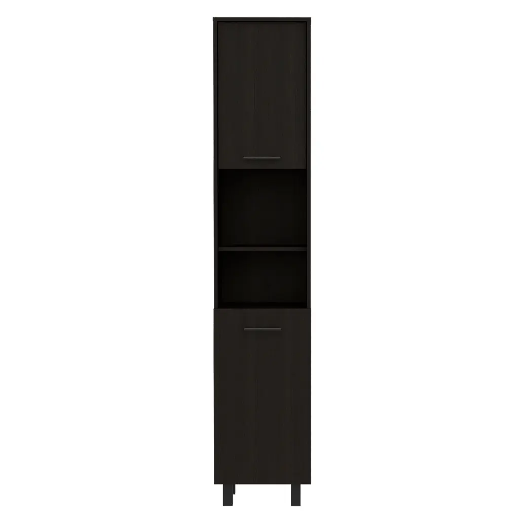 Hobart Pantry Four Legs Three Interior Shelves Two Cabinets tuhome