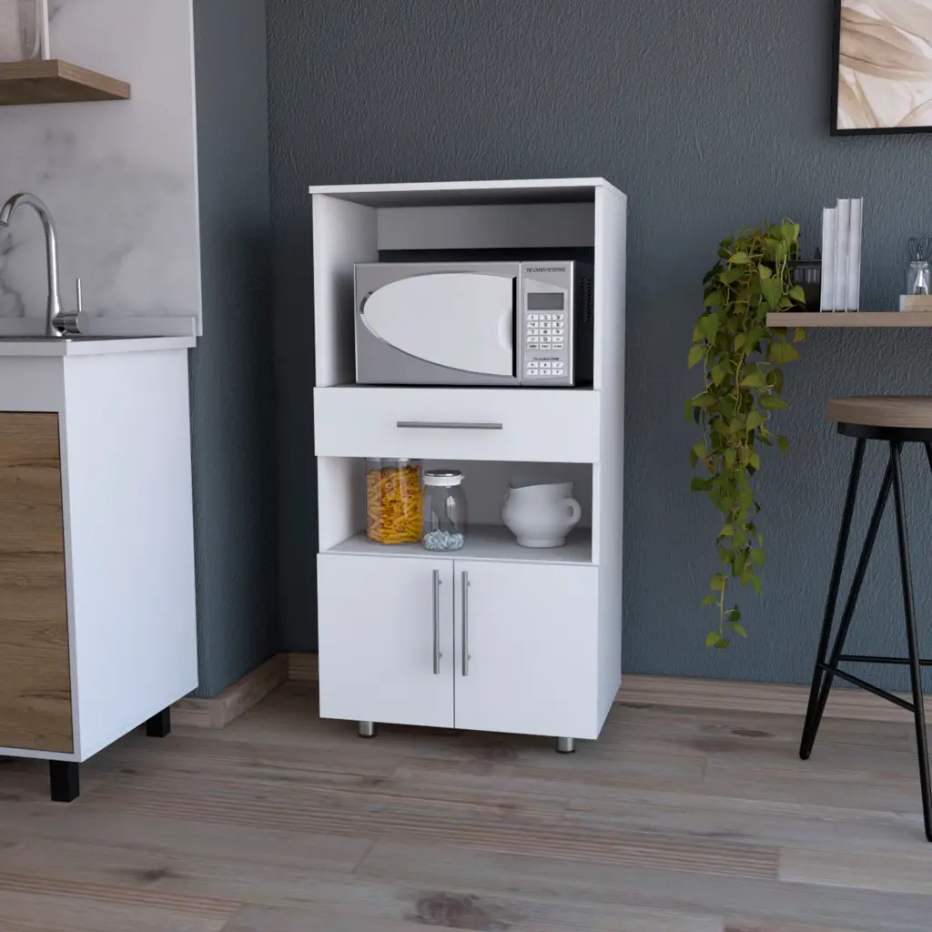 White Pantry Cabinet Microwave Stand Kitchen Drawers Included furniture max