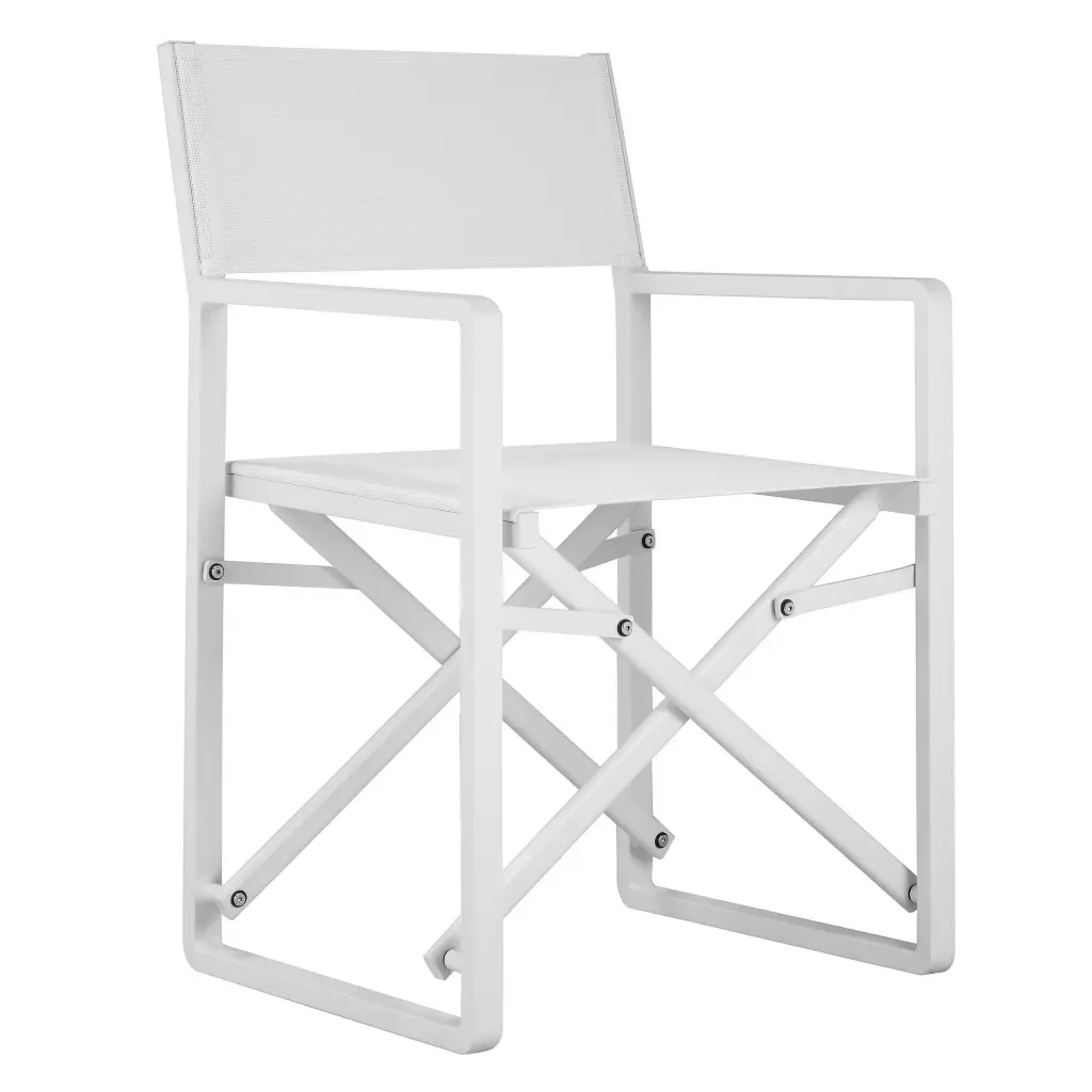 Keli 20 Inch Outdoor Armchair Set 2 Foldable Crisp White Finish Patio Furniture royal hampton