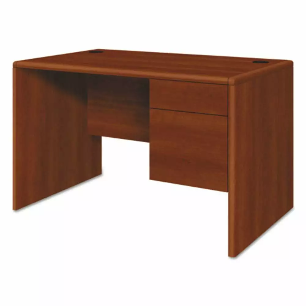 HON 10700 Series Single Pedestal Desk 3/4 Height Right Pedestal 48 x 30 x 29.5 Cognac