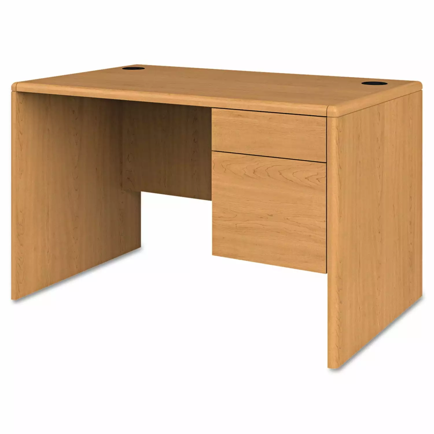 HON 10700 Series Single Pedestal Desk 48 x 30 x 29.5 Harvest Office Desk Storage