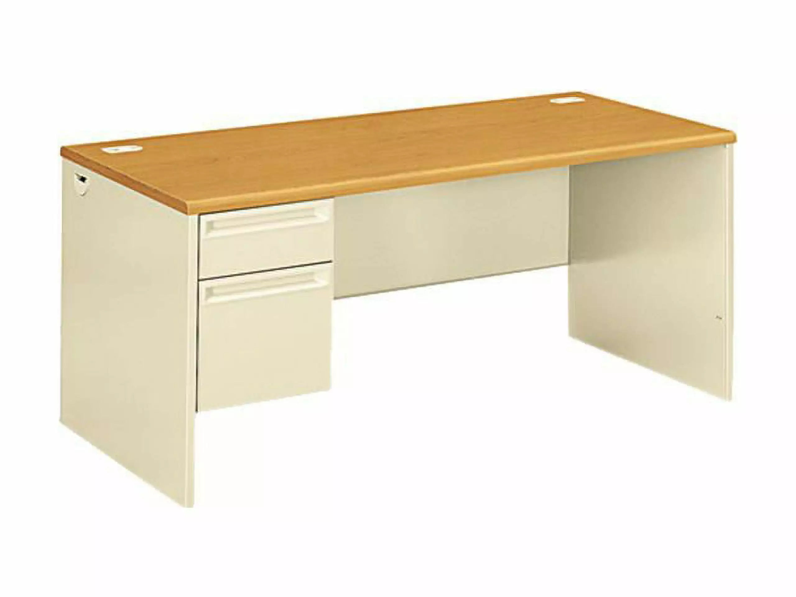 HON 38292LCL 38000 Series Left Pedestal Desk Lock Harvest Putty Office Workstation