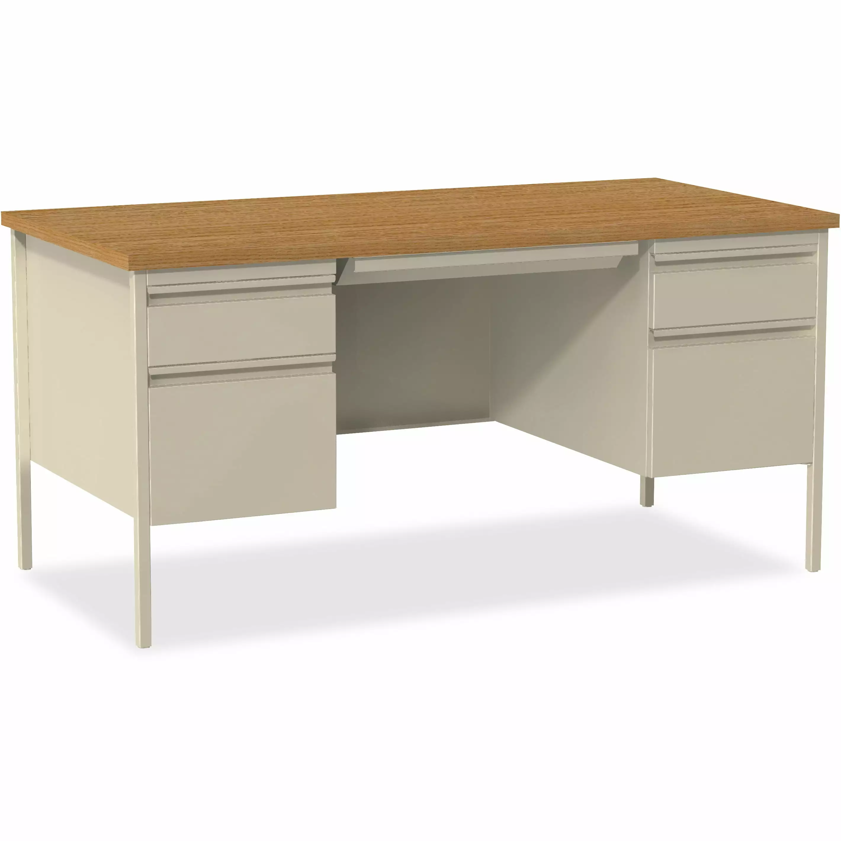 Lorell Fortress Series Double-Pedestal Desk LLR60926 - Sturdy Office Desk Dual Storage Pedestals