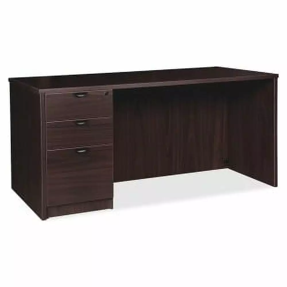 Lorell Prominence 2.0 Espresso Laminate Box/Box/File Left-Pedestal Desk - 3-Drawer 1 Top