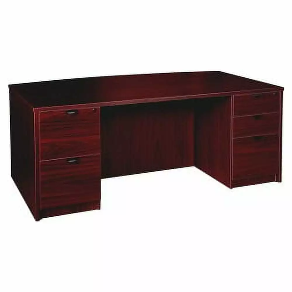 Lorell Prominence 2.0 Mahogany Laminate Double-Pedestal Desk LLRPD4272DPMY - Executive Office Desk