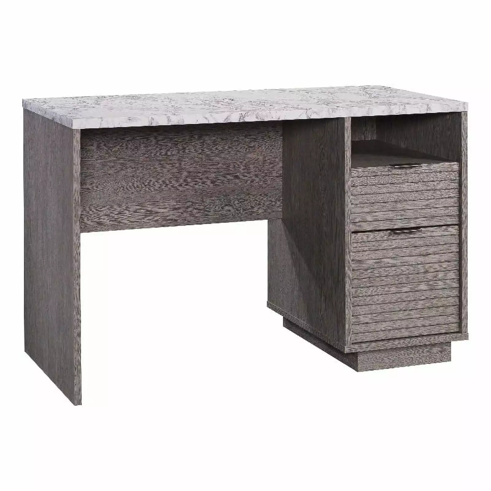 UrbanPro Modern Engineered Wood Single Pedestal Desk Ashen Oak Home Office Desk