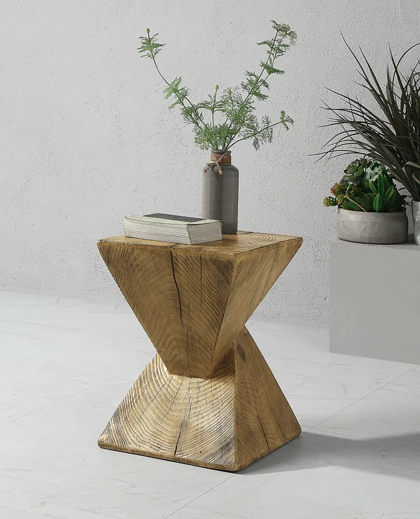 Oak Accent Table Pedestal Oak Primary Living Space Square Cement furniture max