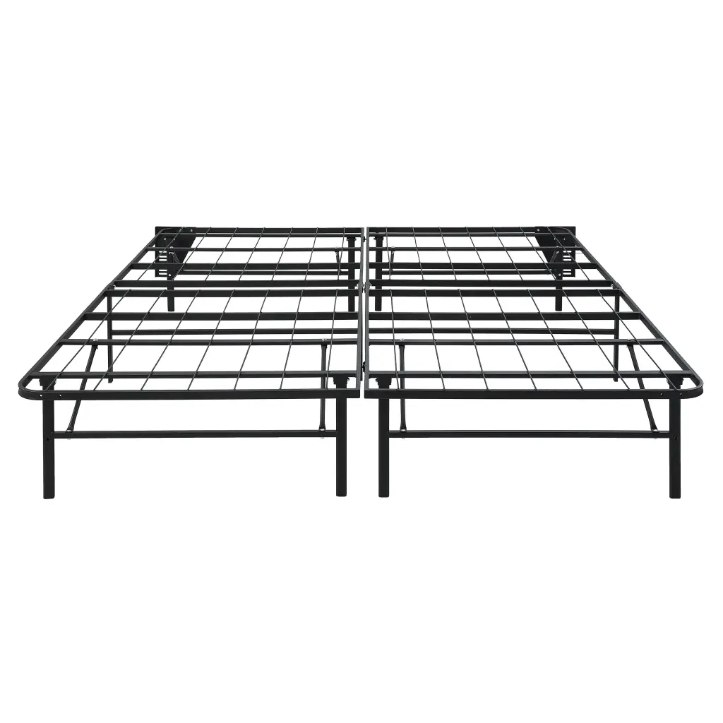 Black Metal Platform Foldable Bed Frame Eastern King Size Toolless Assembly kanepe
