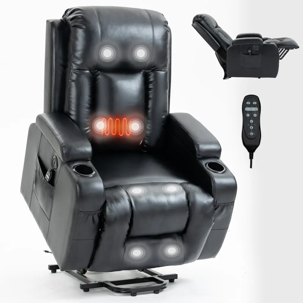 Infinite Position Power Lift Recliner Chair Elderly Up to 350 Lbs comfortmax