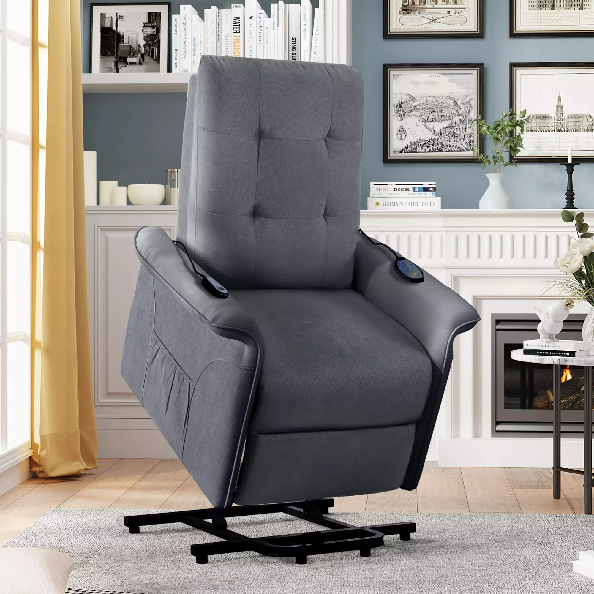 Homiyad Power Lift Chair Elderly Adjustable Massage Function Recliner Living Room