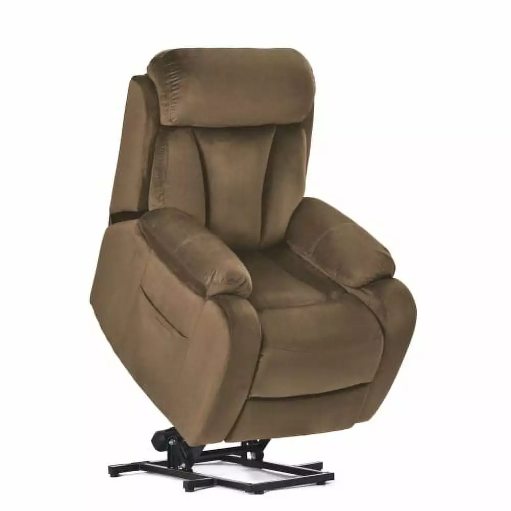 Lift Chair Recliner Elderly Power Remote Control Recliner Sofa Anti-Skid Australia Cashmere Fabric Brown Hypeshops