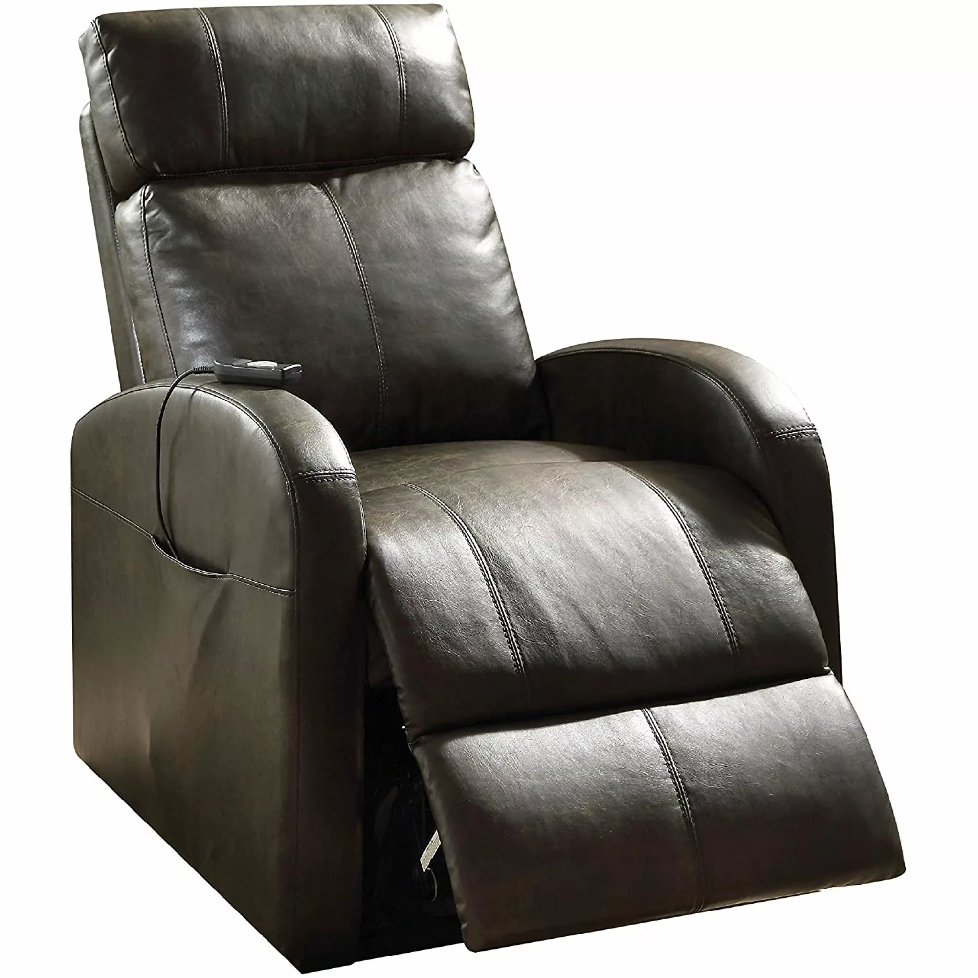 Miekor Furniture Ricardo Recliner Power Lift Dark Gray PU Modern