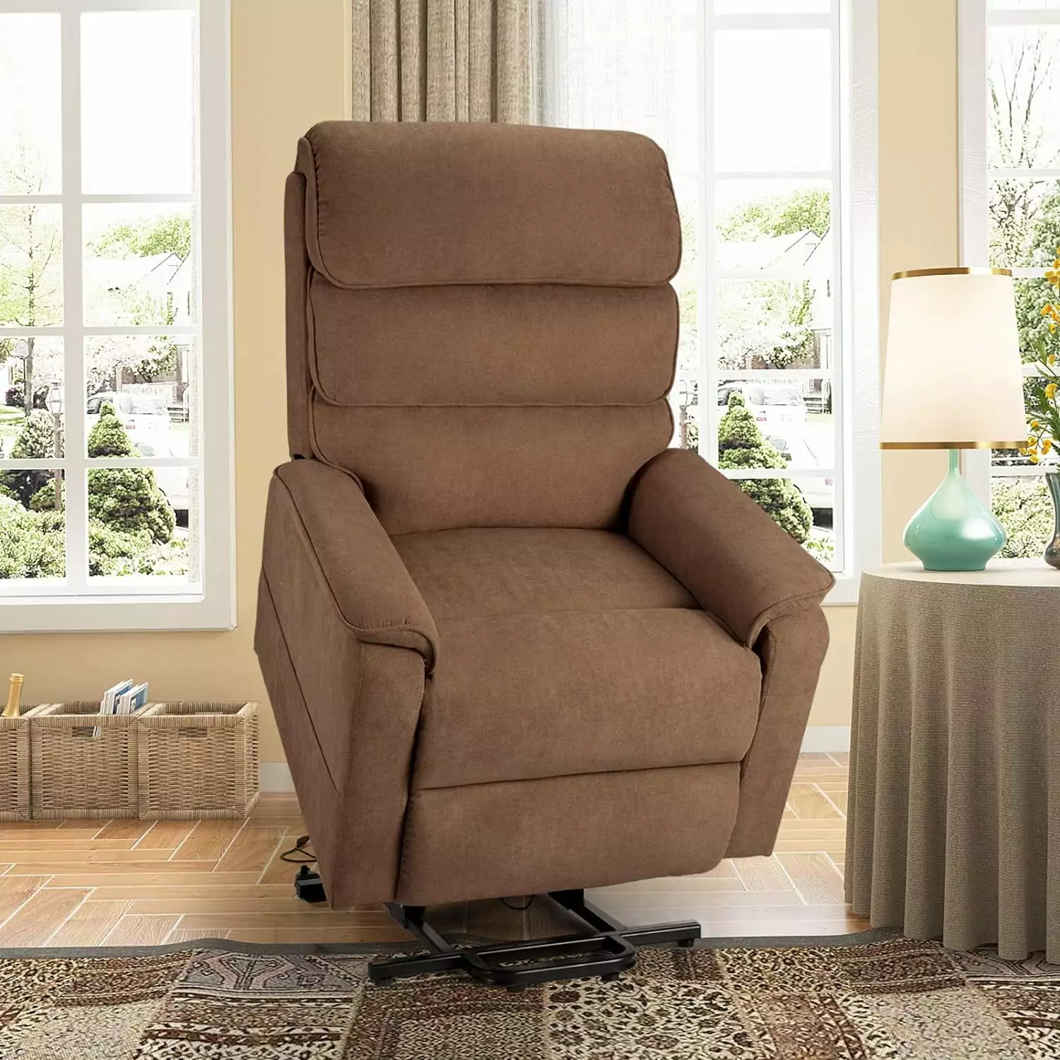 YODOLLA Dual Motor Power Lift Recliner Chair Massage and Heat Elderly Coffee