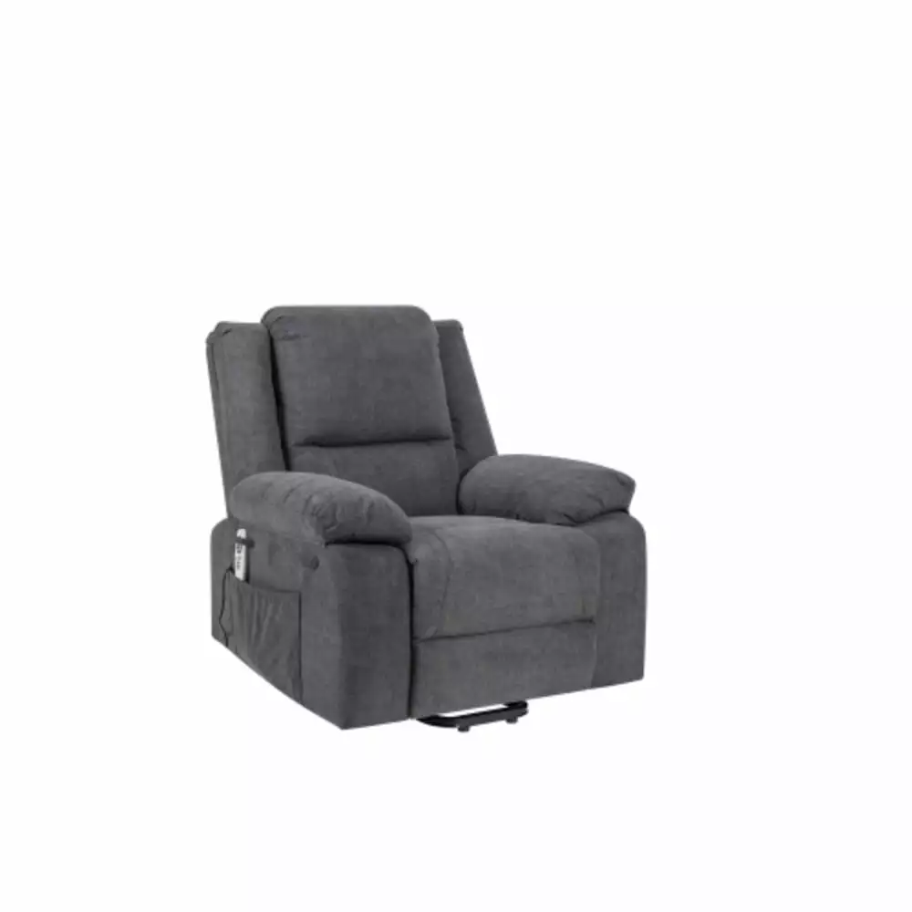 Electric Power Recliner Chair Massage and Heating Elderly Dark Grey YRWL