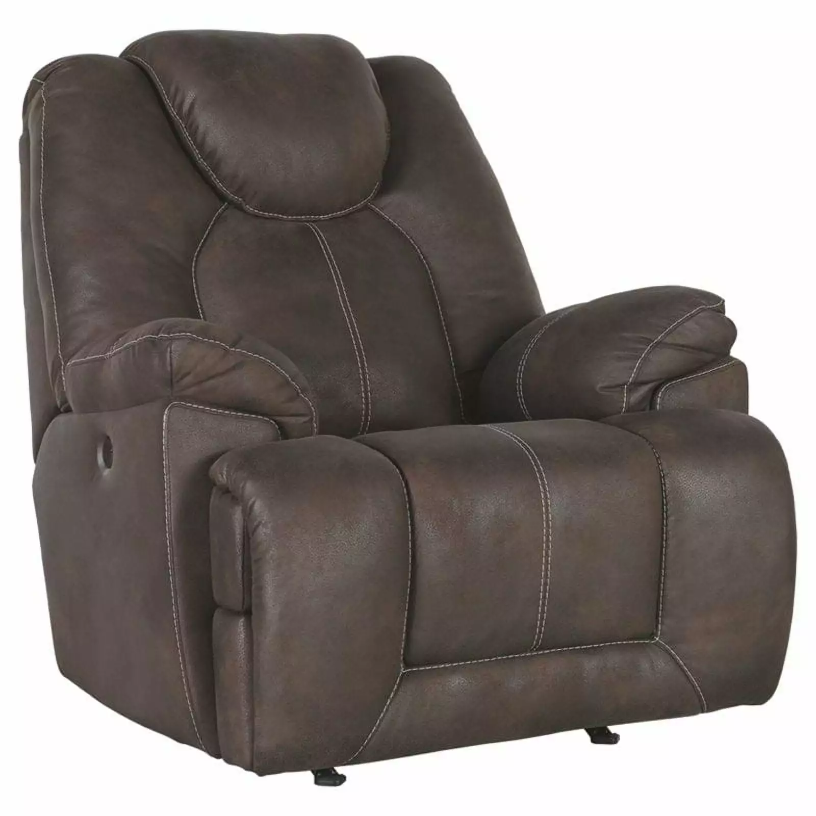 Bowery Hill Contemporary Power Rocker Recliner Coffee Finish Living Room