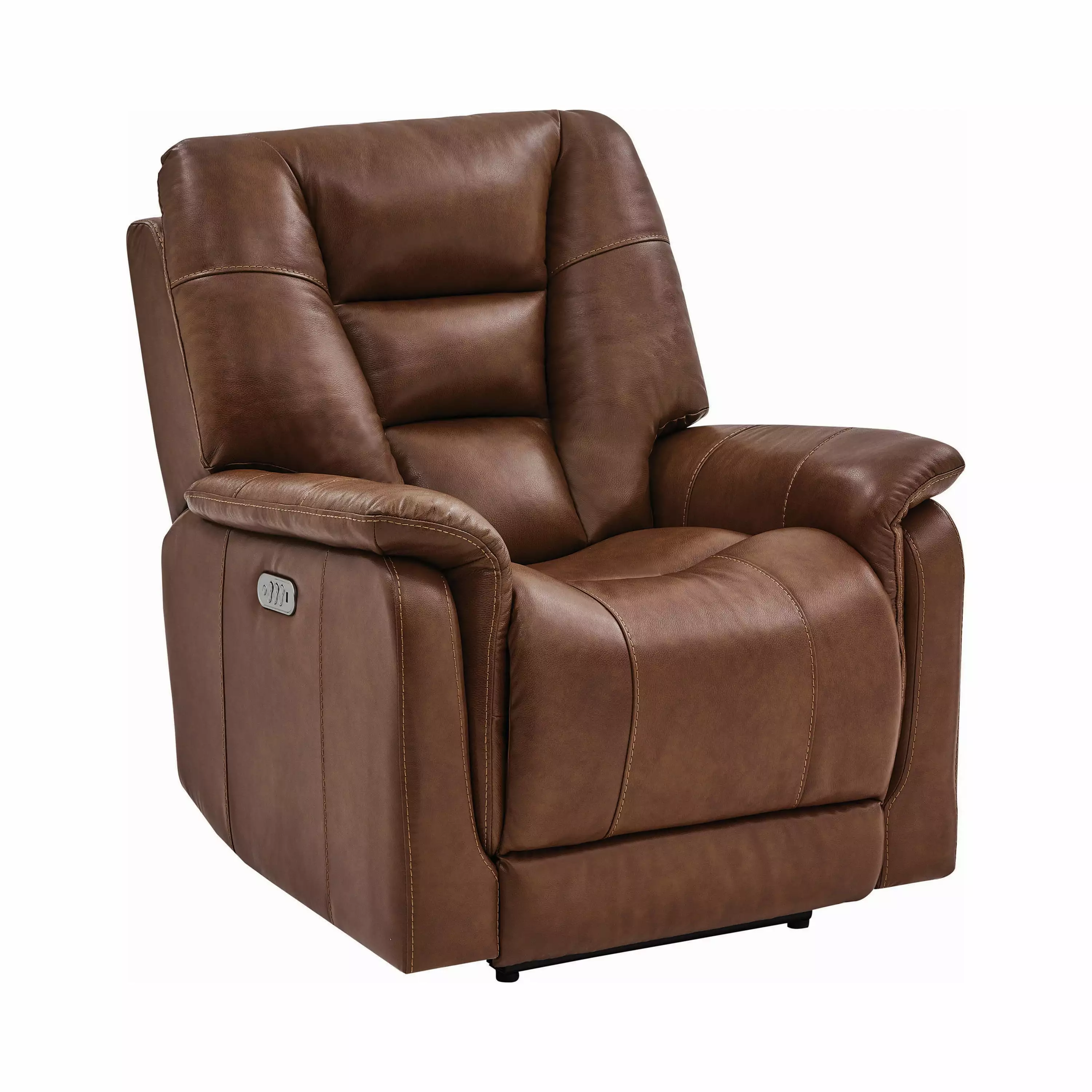 Pillow Top Arms Power Recliner Chestnut Enhanced Comfort Features Coaster Company