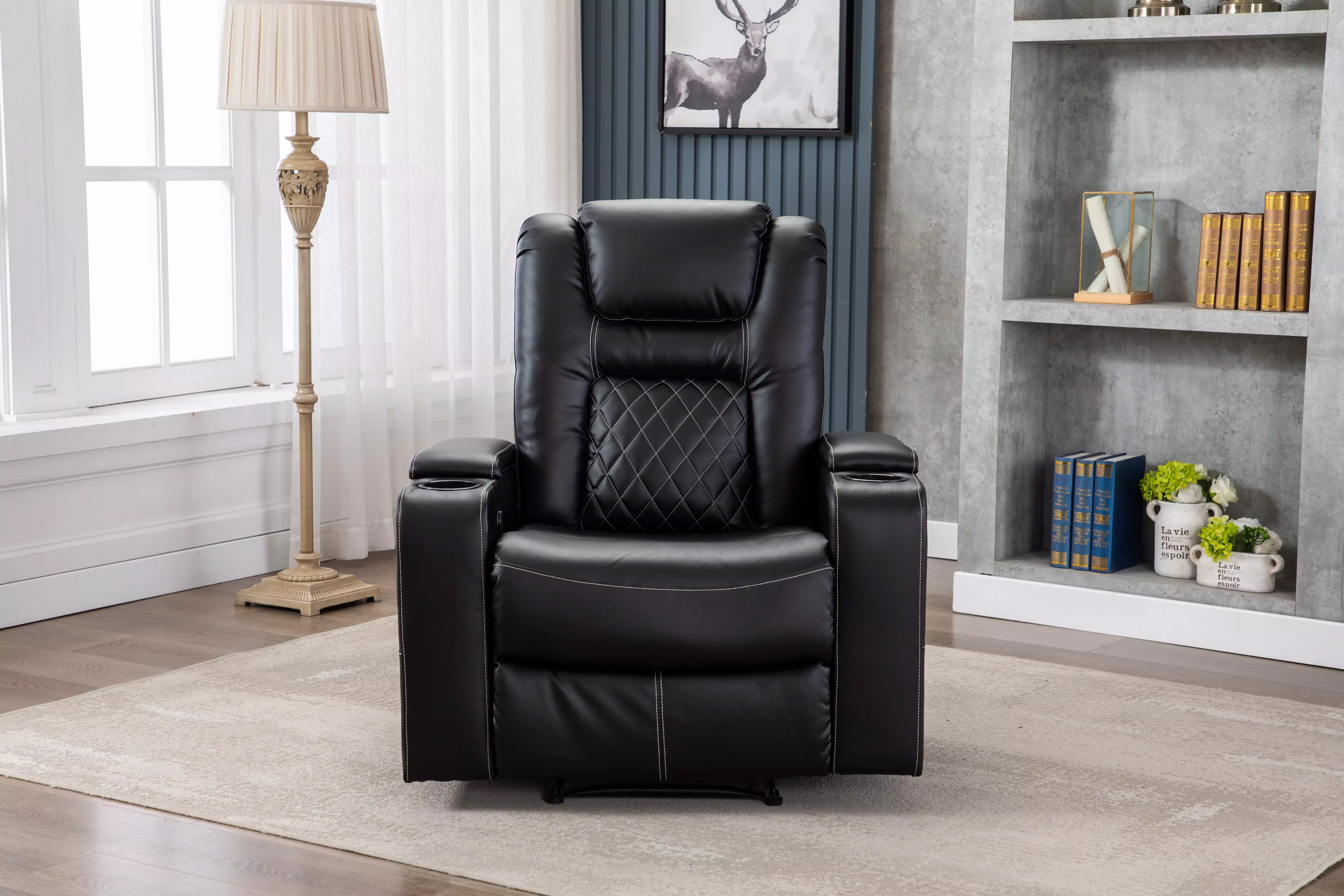 DeeHome PU Material Recliner Cup Holder Storage and USB Port