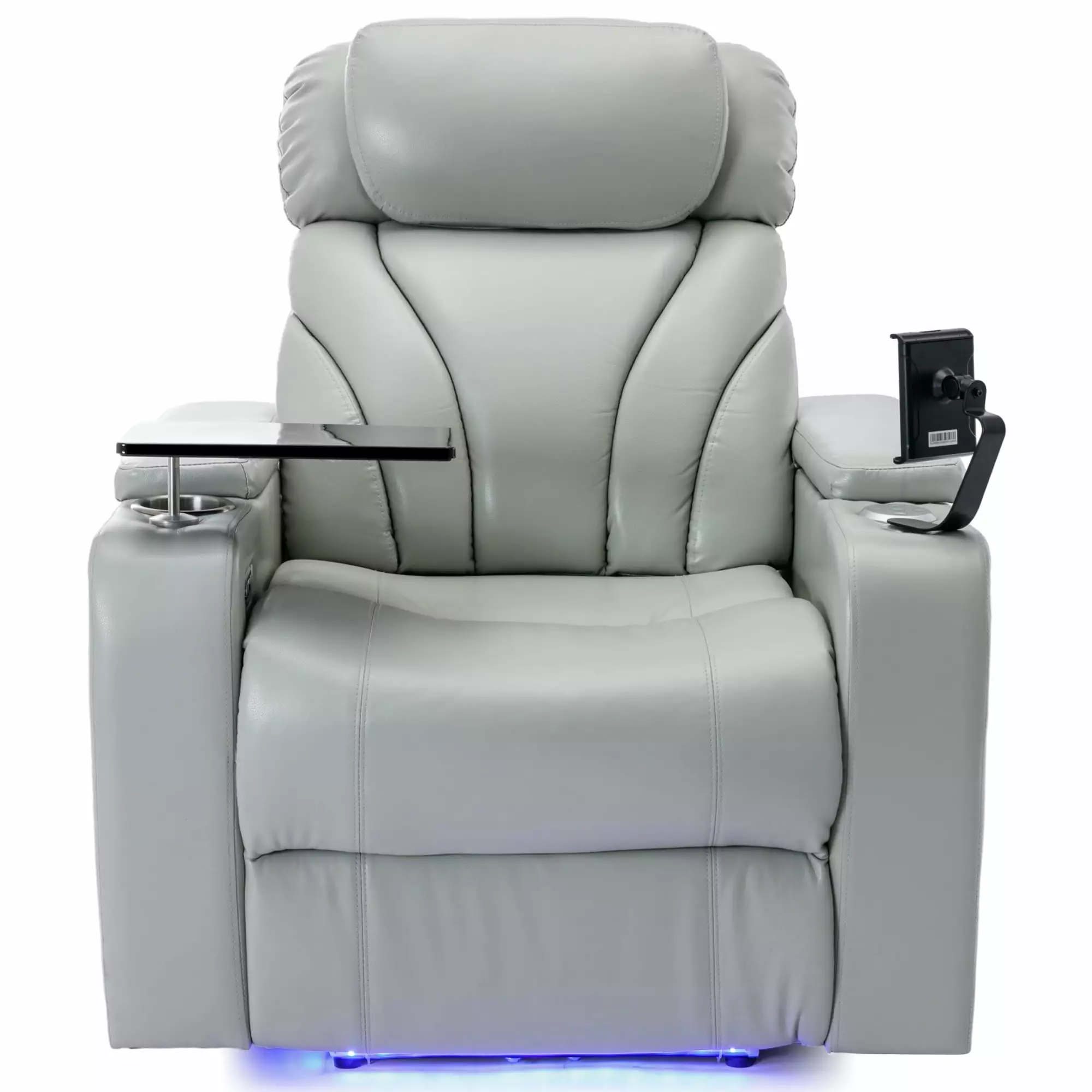 DeeHome Power Motion Recliner USB Charging Port Hidden Arm Storage Cup Holder Light Grey