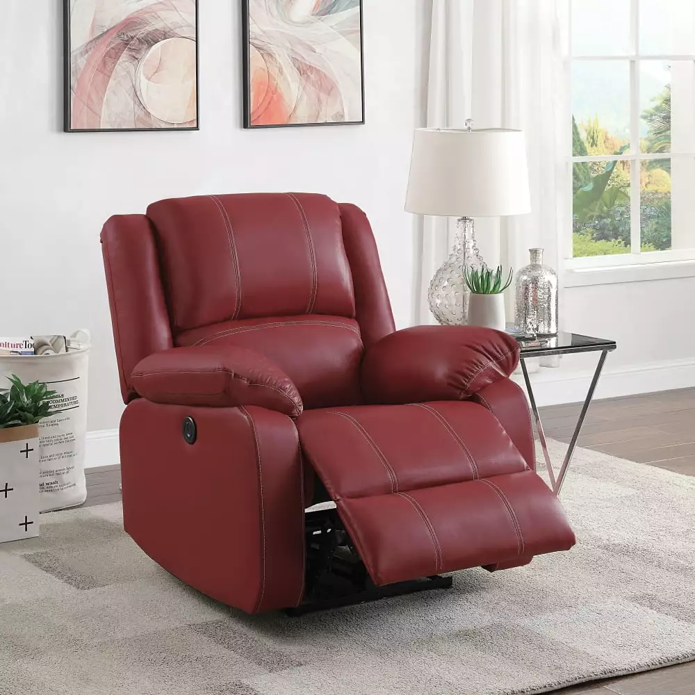 DeeHome Red Power Recliner USB Port - Stylish Reclining Chair Charging