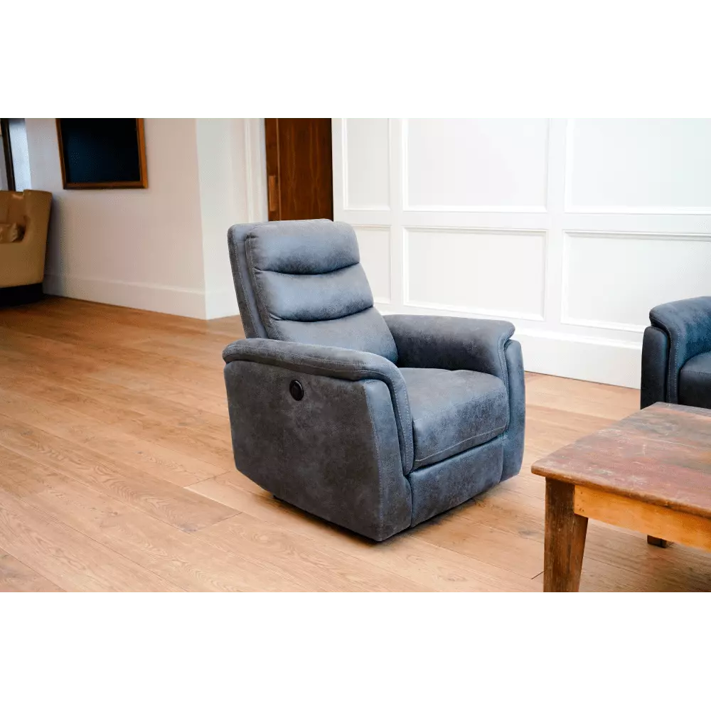 DeeHome Willard Grey Power Right Recliner - Comfortable Electric Recliner Living Room