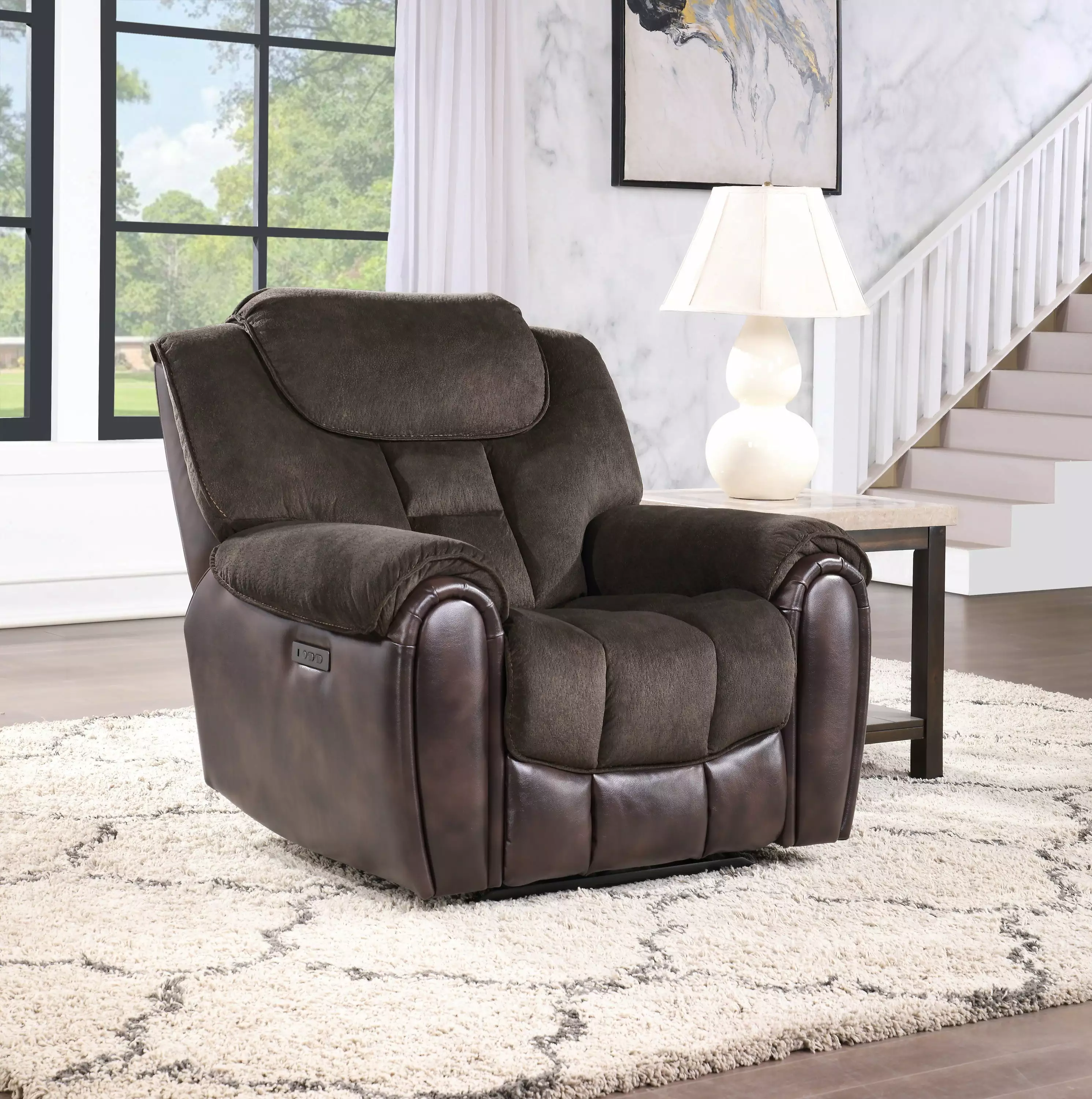 Apollo Power Recliner Chair Espresso Go Green Woods
