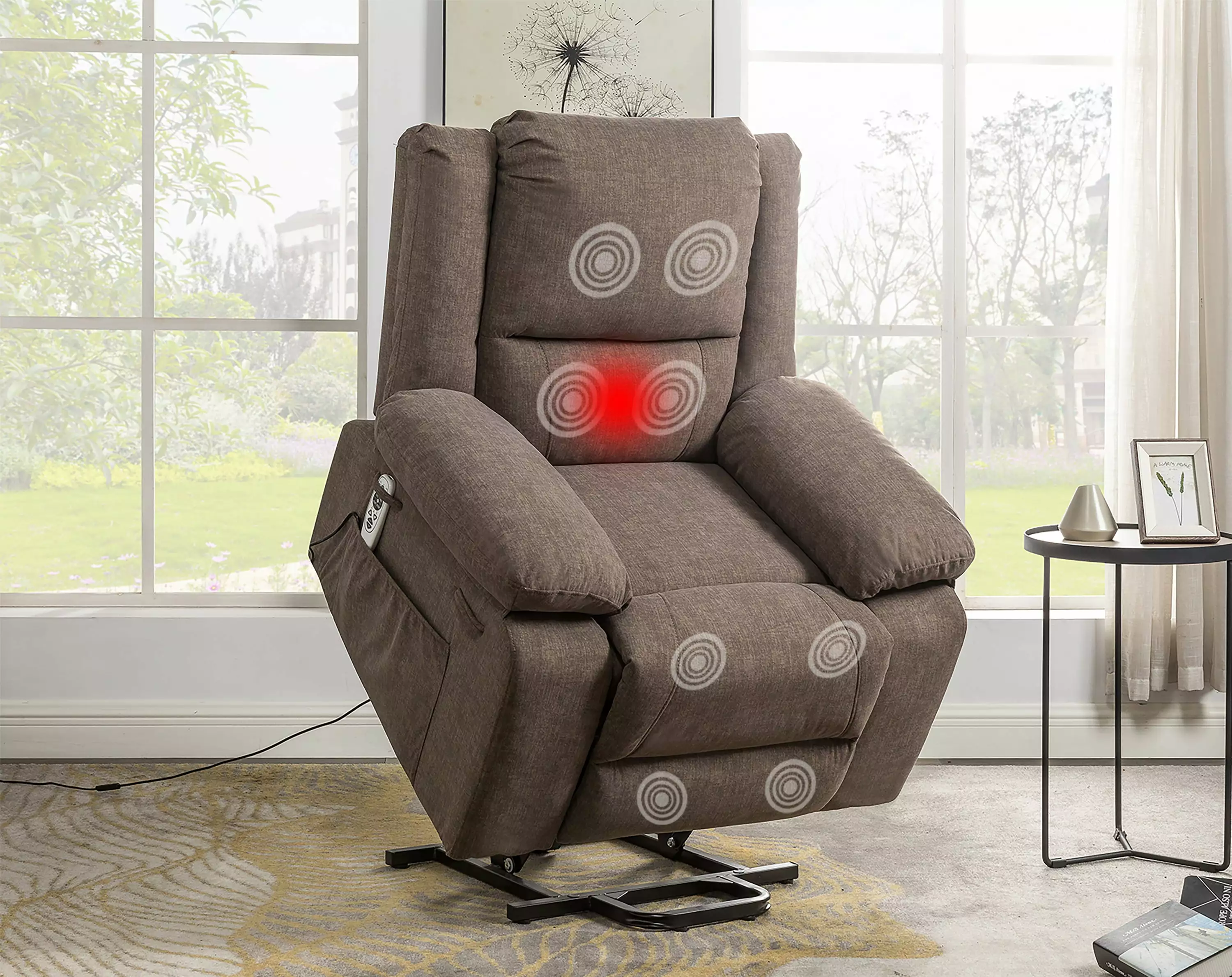 Solace Electric Power Recliner Chair Massage and Heating Brown - Relaxation and Style Go Green Woods
