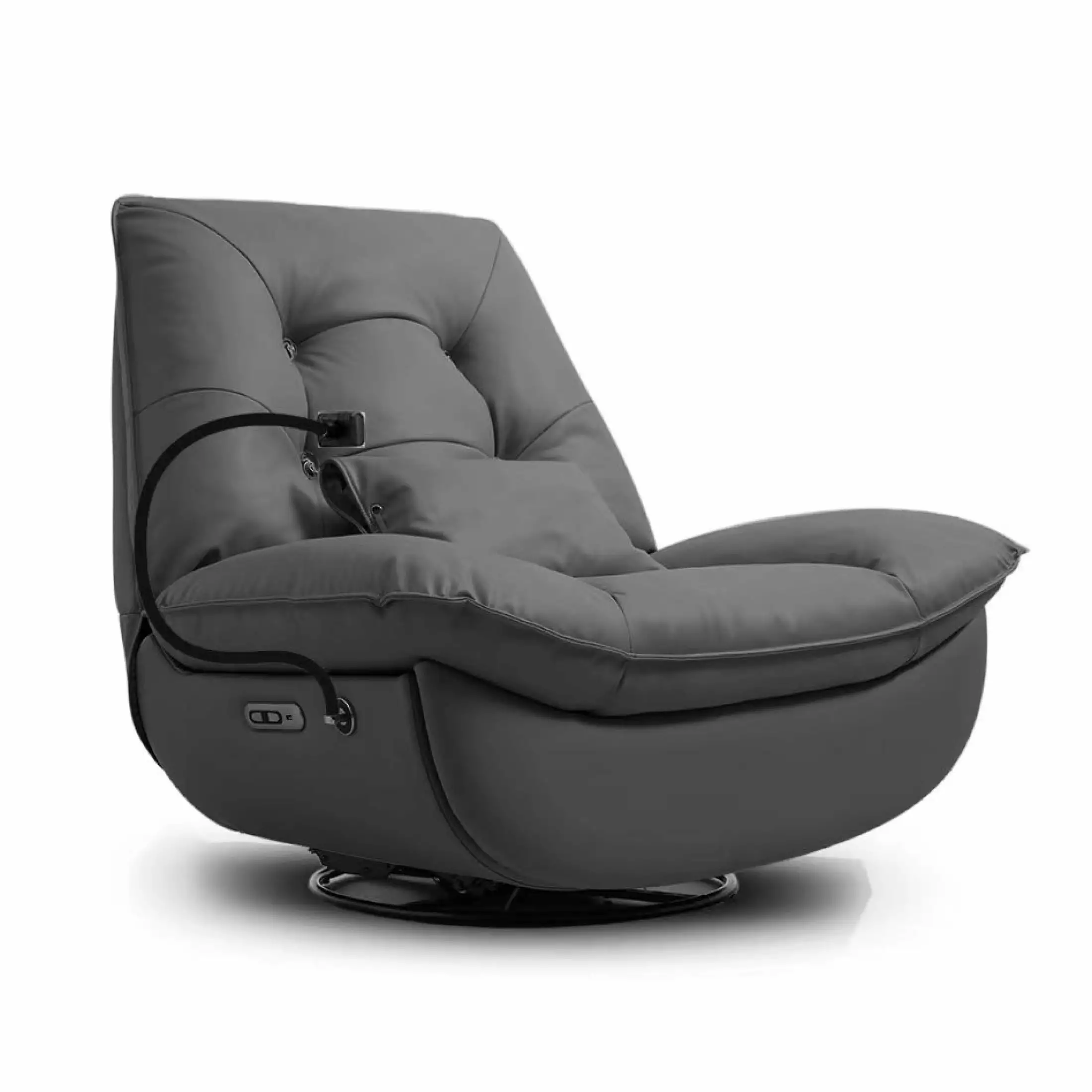 Miekor Furniture Smart Multifunction Recliner Chair Electric Grey Feather Upholstery
