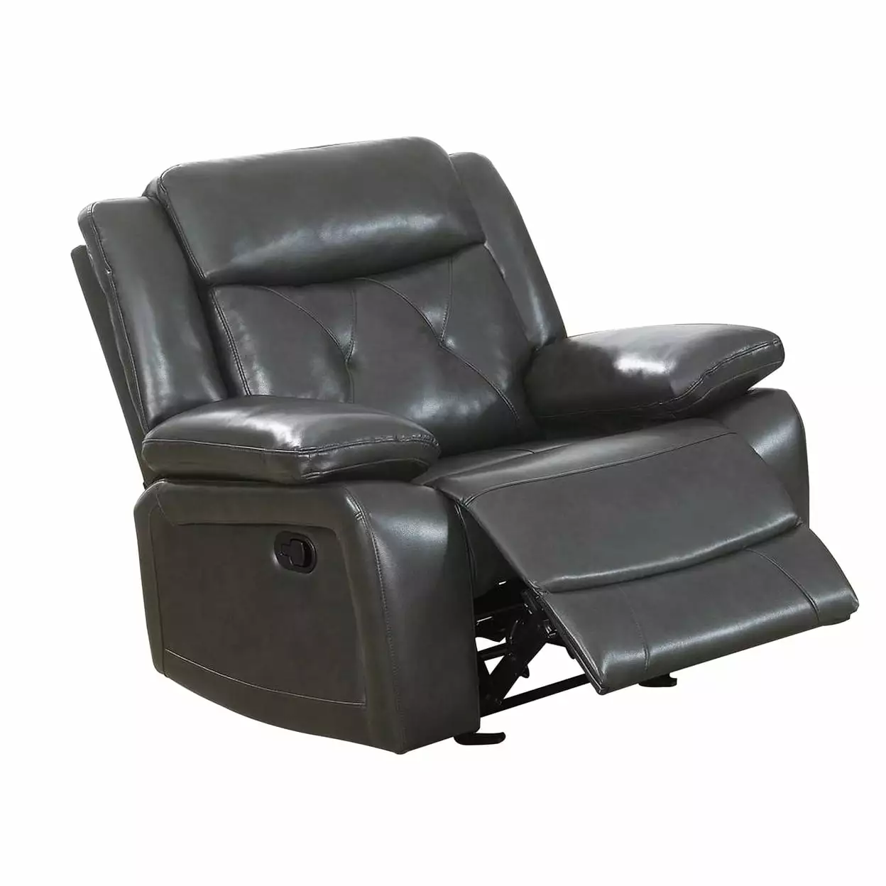 Nuna 40 Inch Power Recliner Chair Manual Pull Tab Taupe Faux Leather Saltoro Sherpi
