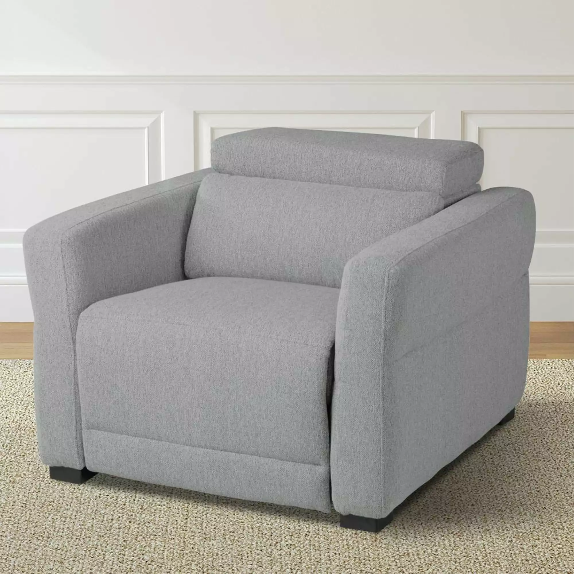 Steve Silver Isla Gray Tweed Fabric Dual-power Recliner - Modern Power Reclining Chair Steve Silver Company