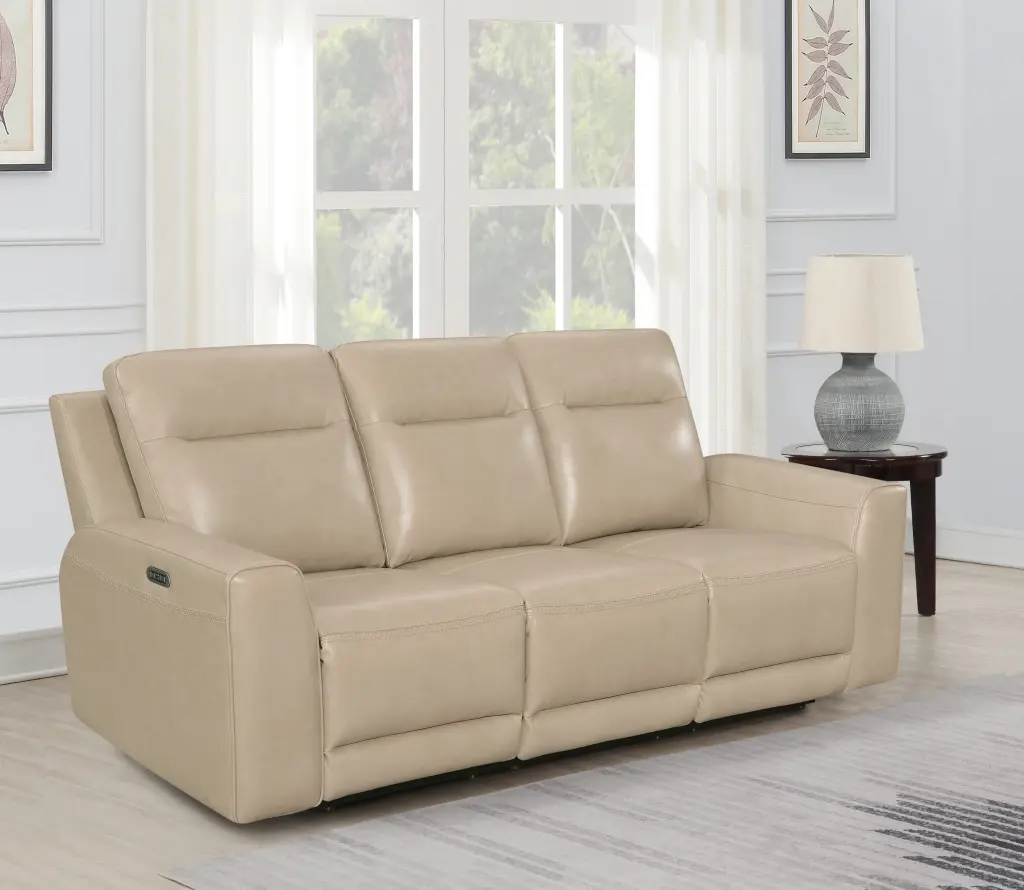 Transitional Leather Power Reclining Sofa Group Top Grain Leather Comfortable Seating steve silver furniture