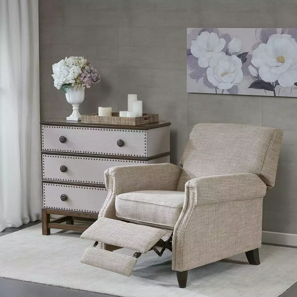 Madison Park Julian Push Back Recliner Sand Living Room Furniture