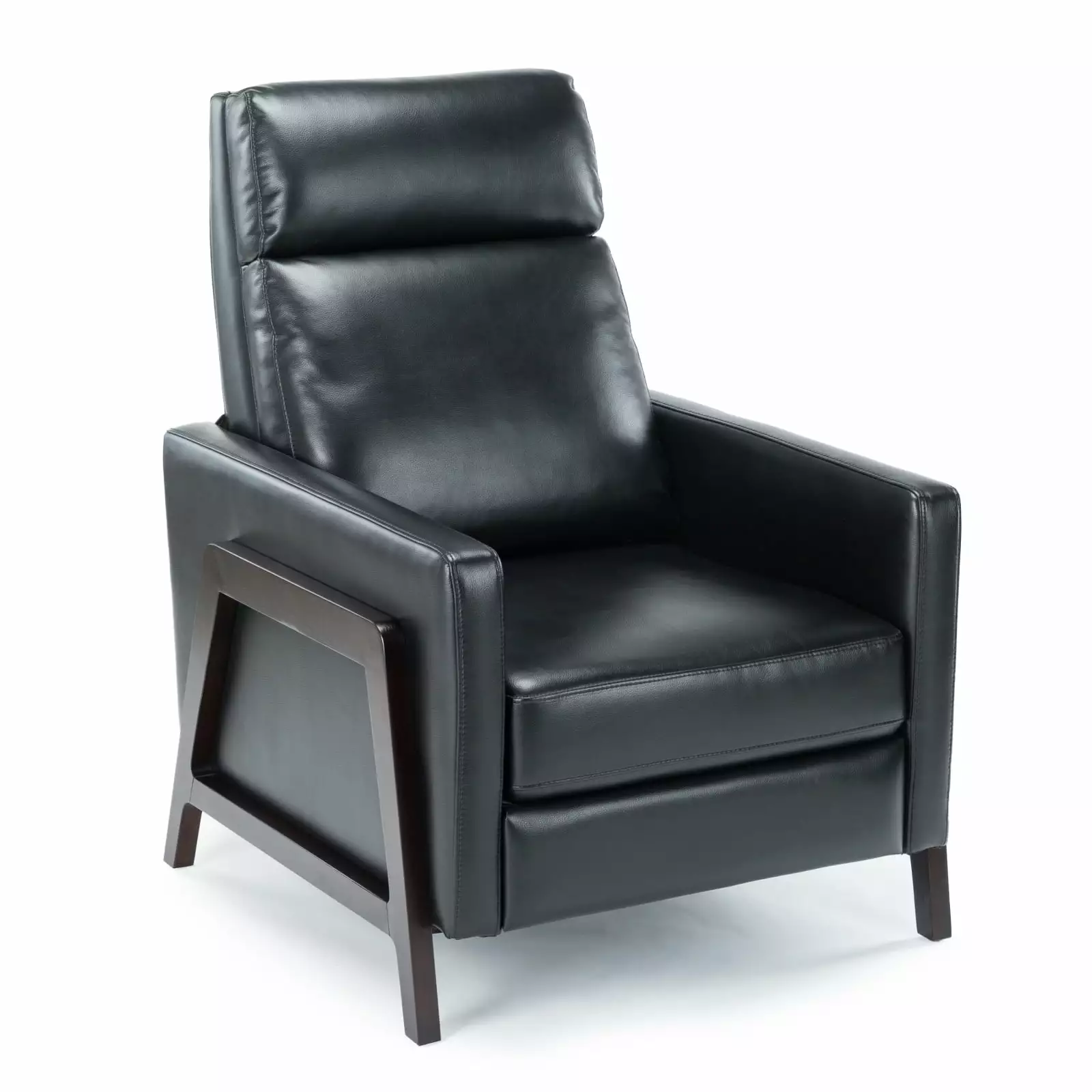 Madeline Push Back Recliner Black Finish 25437 Miekor