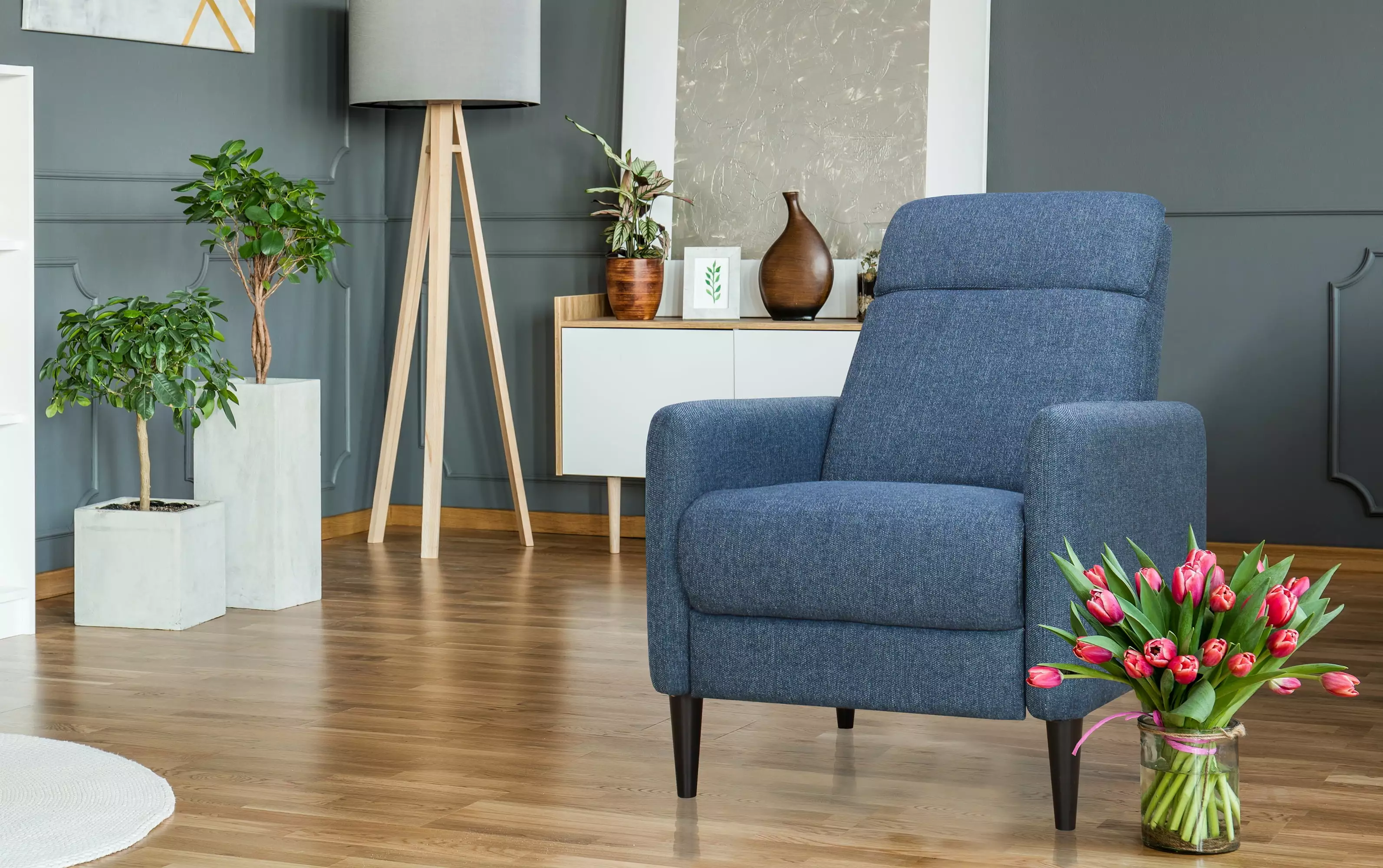 DeeHome Molson Pushback Recliner Chair Blue