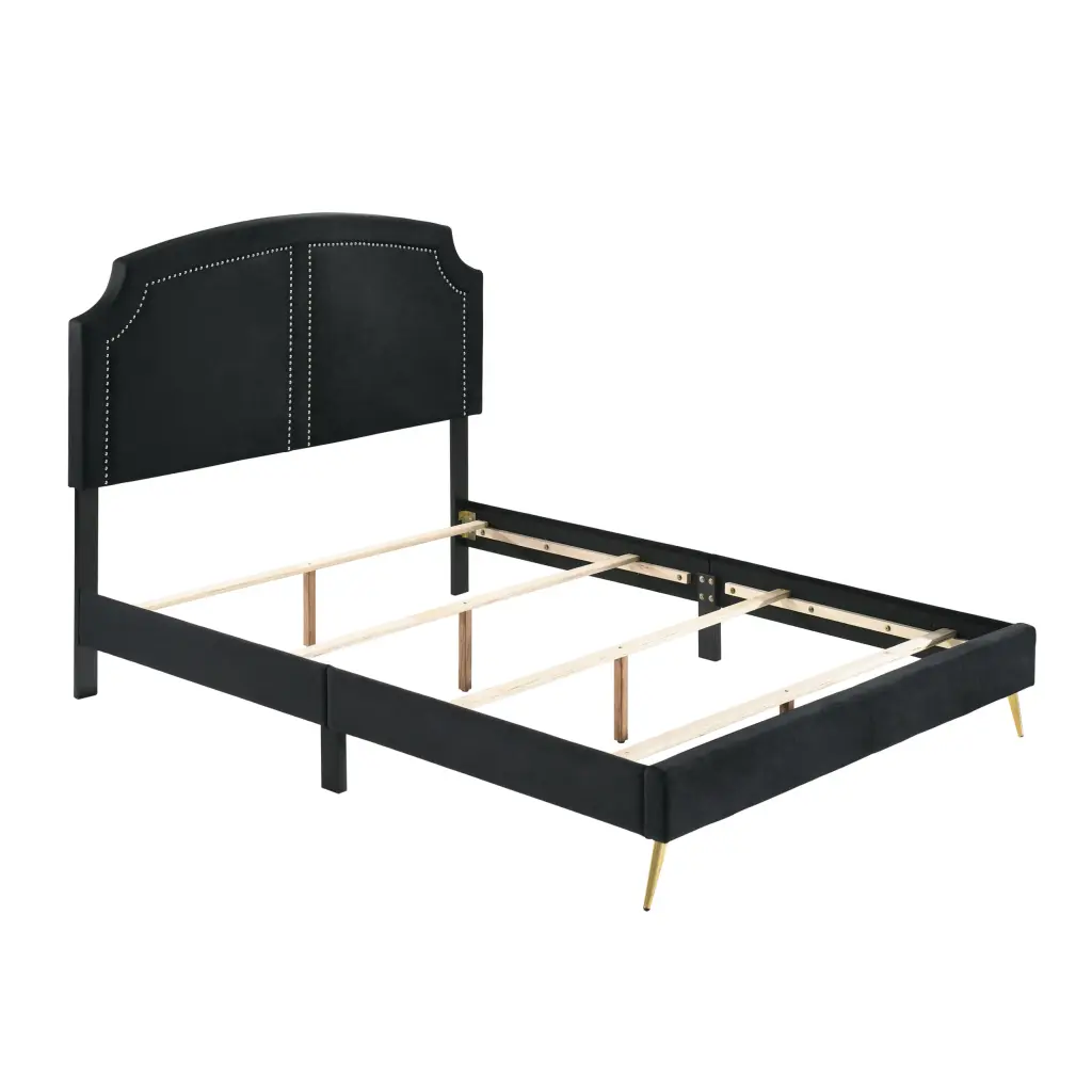 Black Queen Bed Trim Box Spring Required Queen Black Bedroom Contemporary furniture max