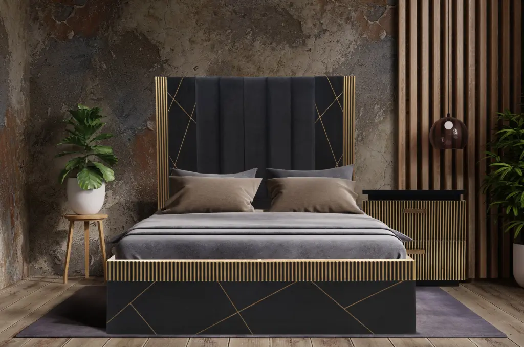 Allure Modern Queen Bed Frame Made Mango Wood galaxy home furnishings